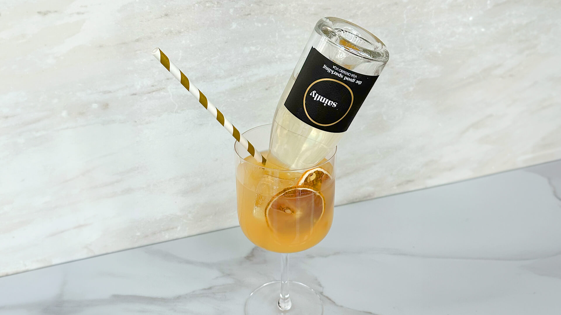 Sparkling Pear Mimosa cocktail.